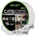 thumbnail image 1 of GearIT Cat 6 Ethernet Cable 24AWG Copper Clad Aluminum (CCA) LAN Cable, White 75 ft, 1 of 7