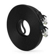 GEARit Cat6 Ethernet Cable, 25ft Snagless Flat Network Cable, Rj45, 1Gbps, PVC Jacket, UTP, ETL Verified, Black