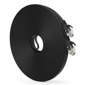 GearIT Cat 6 Ethernet Cable Snagless Flat RJ45 Network Cable Cord, Black 75 ft