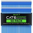 thumbnail image 1 of GearIT Cat 6 Ethernet Cable Snagless Patch Computer LAN Network Cord, Blue 1 ft. 50-Pack, 1 of 8