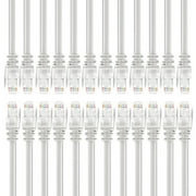 GearIT Cat 6 Ethernet Cable Snagless Patch Computer LAN Network Cord, White 7 ft. 24-Pack