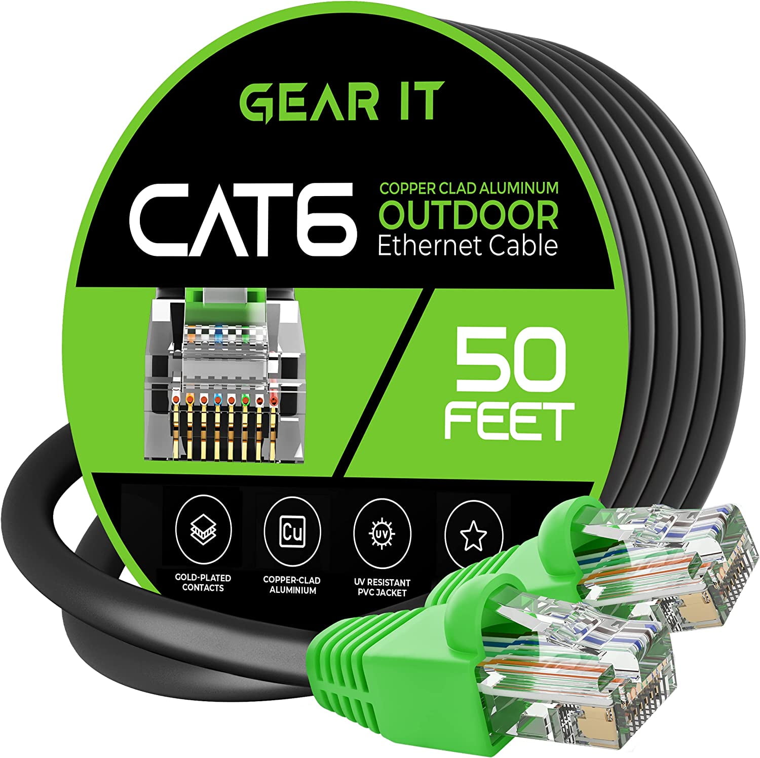 GearIT Cat6 Network Cable Copper Clad Aluminum (CCA) Outdoor