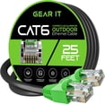 thumbnail image 1 of GearIT Cat6 Network Cable Copper Clad Aluminum (CCA) Outdoor Ethernet Cable, 25 ft., 1 of 9