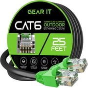 GearIT Cat6 Network Cable Copper Clad Aluminum (CCA) Outdoor Ethernet Cable, 25 ft.
