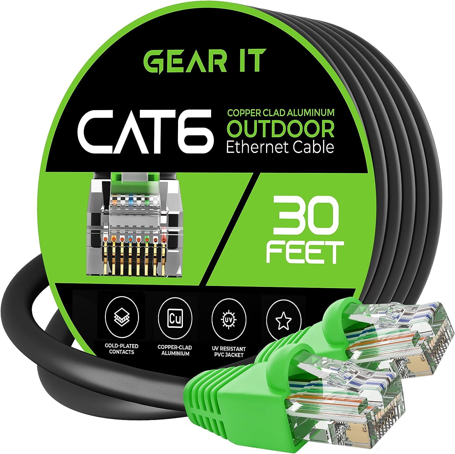 GearIT Cat6 Network Cable Copper Clad Aluminum (CCA) Outdoor