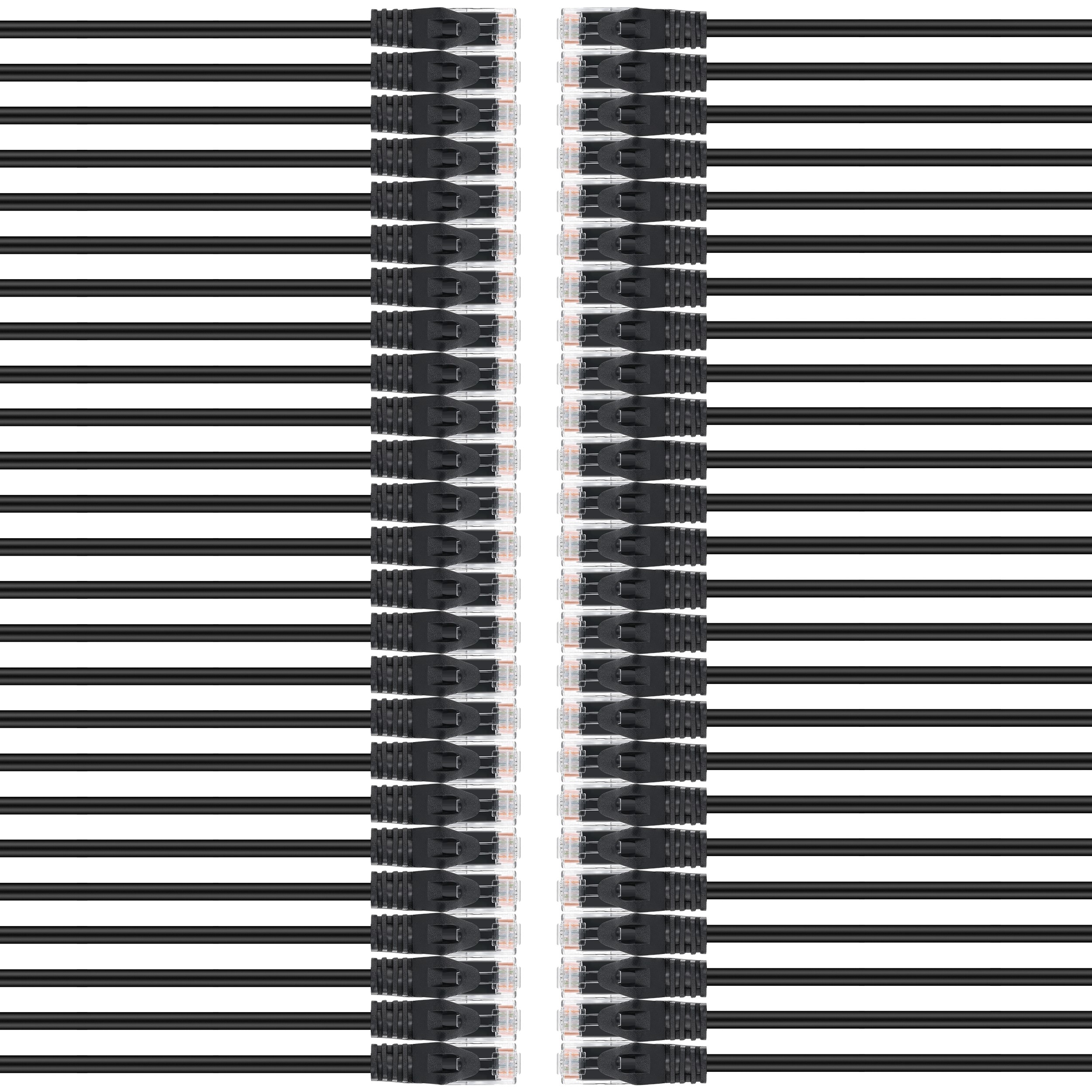 GearIT Cat6 Patch Cable Cat 6 Ethernet Cable Snagless Flexible Soft Tab - Preimum Series, Black
