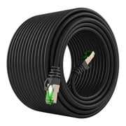GearIT Cat7 Outdoor Ethernet Cable 100ft SFTP Shielded Foil Twisted Pair, Pure Copper, LLDPE, Waterproof, Direct Burial, In-Ground, UV Resistant, POE, Network, LAN, Internet, Cat 7 - 100 Feet