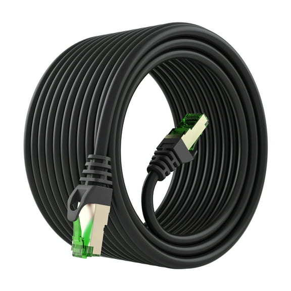 GearIT Cat7 Outdoor Ethernet Cable (25ft) SFTP Shielded Foil Twisted Pair, Pure Copper, LLDPE, Waterproof, Direct Burial, In-Ground, UV Resistant, POE, Network, LAN, Internet, Cat 7 - 25 Feet
