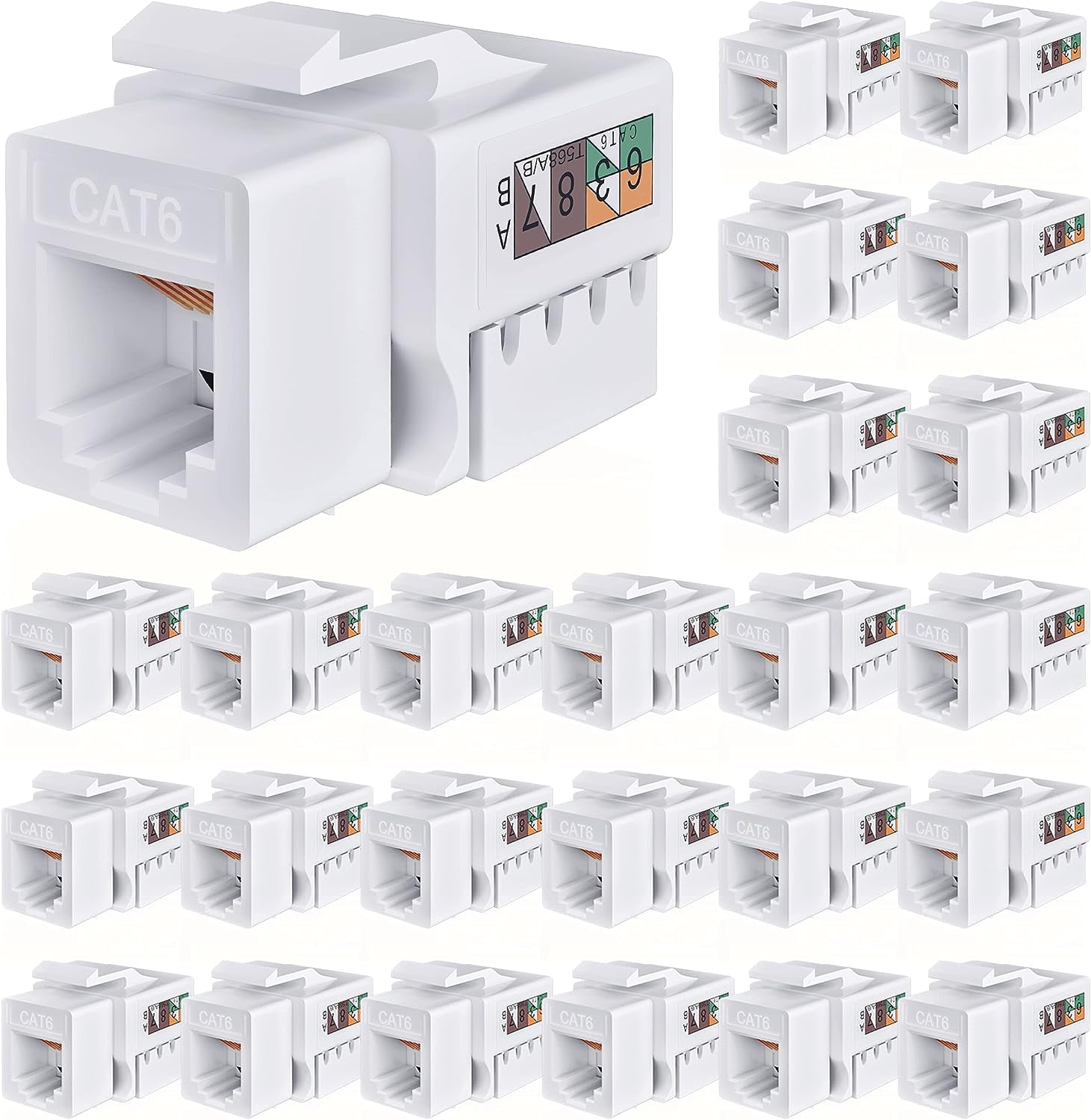 GearIT Wall Jack RJ45 Insert for Cat5/Cat6 Keystone Wall Plate