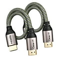 thumbnail image 1 of GearIT HDMI Cable (2-Pack / 0.75ft / 0.22m) High-Speed HDMI 2.0b, 4K 60hz, 3D, ARC, HDCP 2.2, HDR, 18Gbps - Nylon Braided Cord, 1 of 7