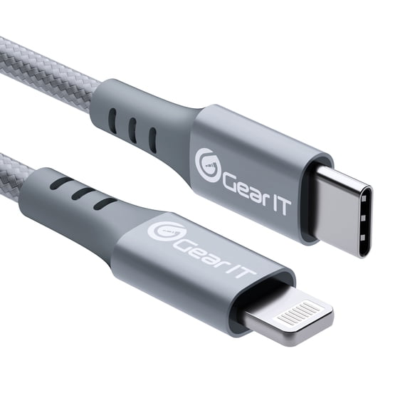 GEARit Lightning to USB-C Cable, MFi Certified Nylon Braided Fast Charging Cable
