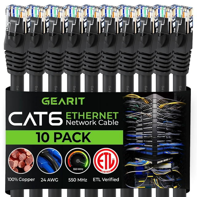 GearIT PreTerminated Cat 6 Cables for Home & Office Network