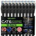 thumbnail image 1 of GearIT Pre-Terminated Cat 6 Ethernet Cables for Home & Office Network, Black 14-ft 10 Pack, 1 of 9