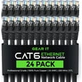 thumbnail image 1 of GearIT Pre-Terminated Cat 6 Ethernet Cables for Home & Office Network, Black 5-ft 24 Pack, 1 of 8