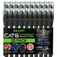 thumbnail image 1 of GearIT Pre-Terminated Cat 6 Ethernet Cables for Home & Office Network, Black 6-ft 20 Pack, 1 of 9