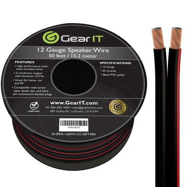 GEARit Pro Series Copper Clad Aluminum 18 Gauge Speaker Wire, for Home ...