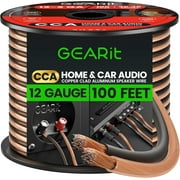 GEARit Pro Series 12 AWG Speaker Wire, Great Use for Home Theater Speakers and Car Audio, 100 ft