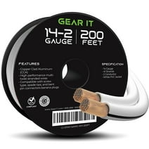 GearIT Pro Series 14 Gauge Speaker Wire Copper Clad Aluminum CCA Audio Cable, White 200 ft