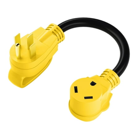 GearIT RV Dogbone Adapter - 50AMP to 30AMP Heavy Duty RV Cord - 50 AMP Male (NEMA 14-50P) to 30 AMP Female 3 Prongs (NEMA TT-30R) 18 inch, 1.5 Foot