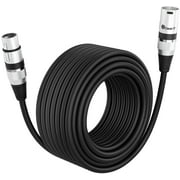 GearIT XLR to XLR Microphone Cable (100 Feet, 1 Pack) XLR Male to Female Mic Cable 3-Pin Balanced Shielded XLR Cable for Mic Mixer, Recording Studio, Podcast - Black, 100Ft, 1 Pack