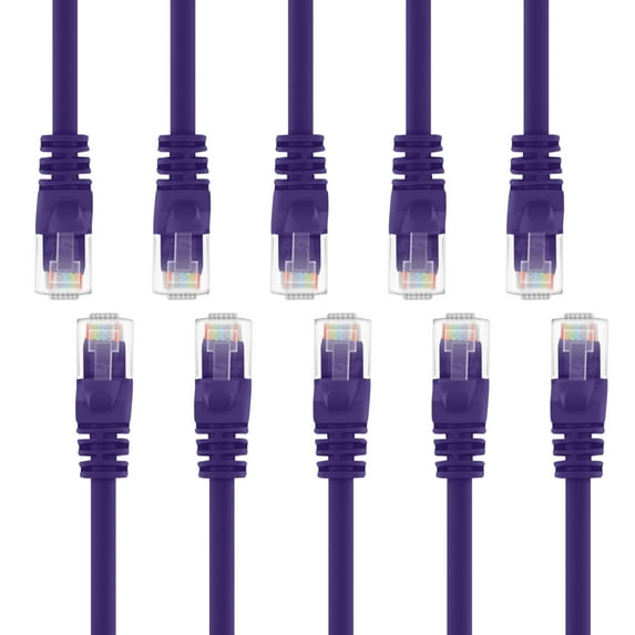 GearIt 10 Pack, Cat 6 Ethernet Cable Cat6 Snagless Patch 7 Feet - Computer LAN Network Cord - Compatible with 10 Port Switch POE 10port Gigabit
