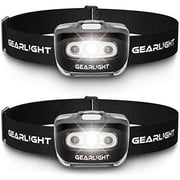 GearLight S500 LED Head Lamp - Outdoor Flashlight Headlamps w/ Adjustable Headband for Adults and Kids, Pack of 2