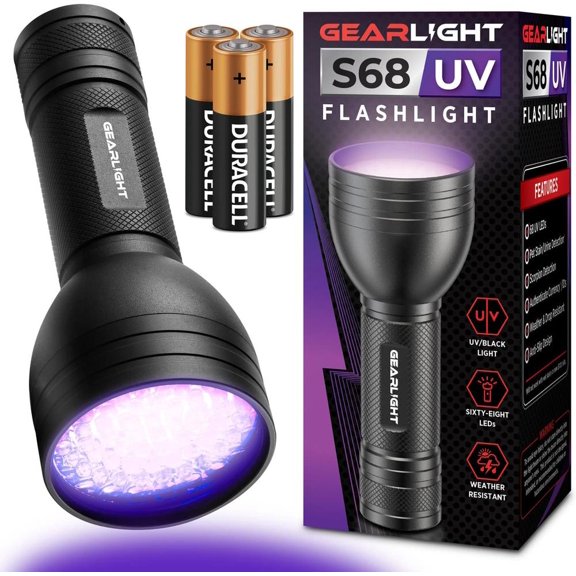 GearLight UV Flashlight S68 Mini Blacklight Ultraviolet Flashlights for ID Check, Leak AC Detection, Resin Curing - Pet Urine, Scorpion, Stain Handheld Detector