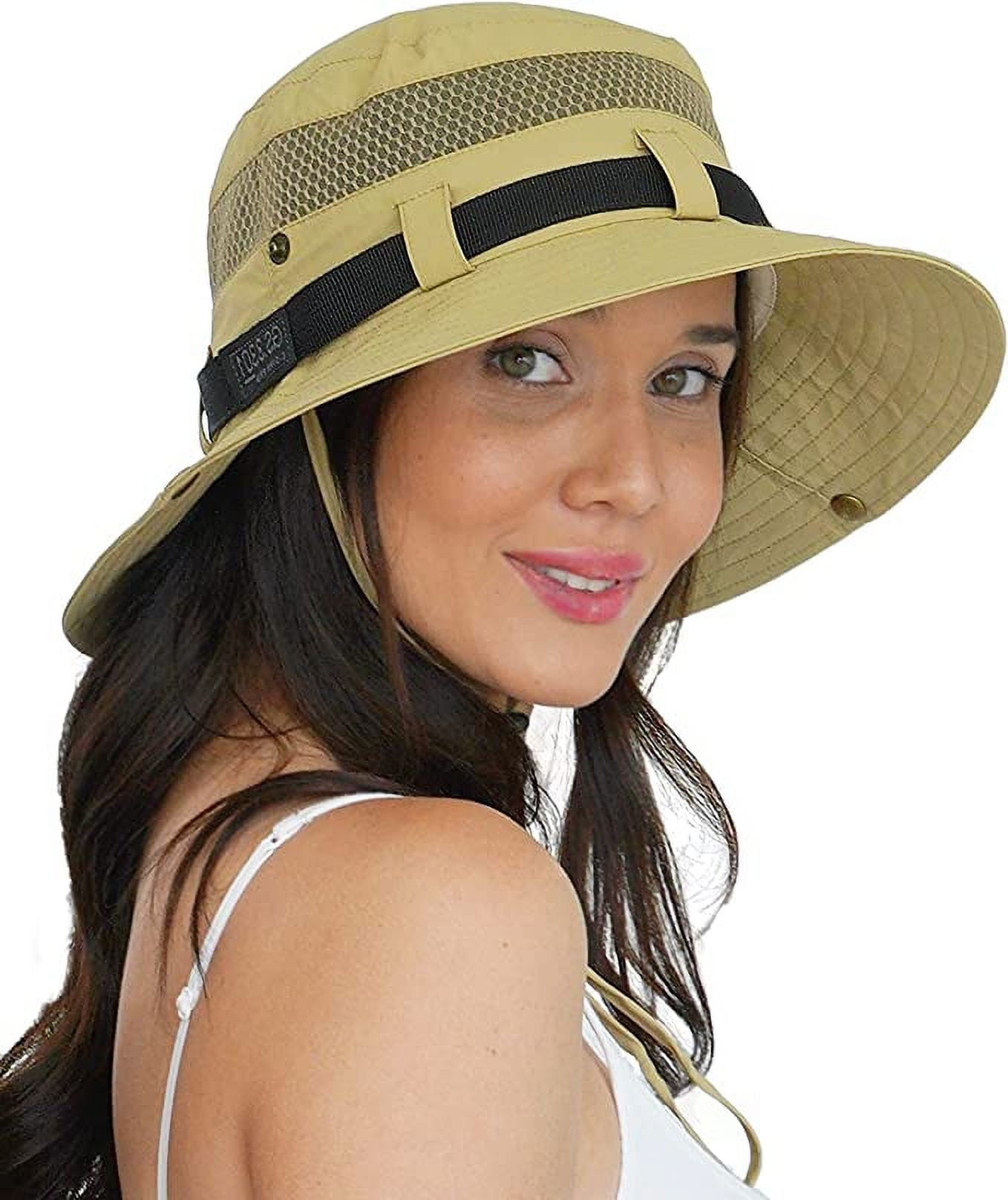 GearTOP Sun Hat Boonie Hat - Wide Brim Bucket Hat for Men and Women - UPF,  Water-Resistant, Khaki (Wanderer Series) 