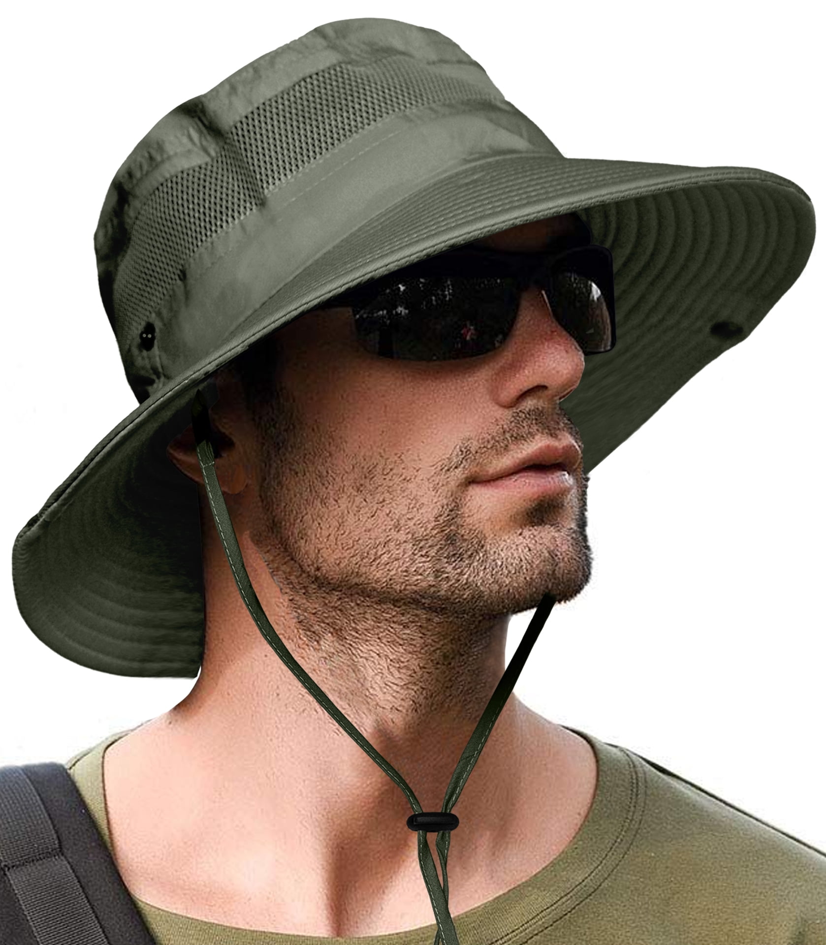 GearTOP Wide Brim Sun Hat for Men and Women - Mens Bucket Hats with UV  Protection for Hiking - Beach Hats for Women UPF 50+ (Army Green, 7-7 1/2)  