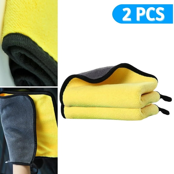 GearUp Set of 2 Microfiber Cleaning Cloth 12x12" Car Care Towel Drying Polishing Rag