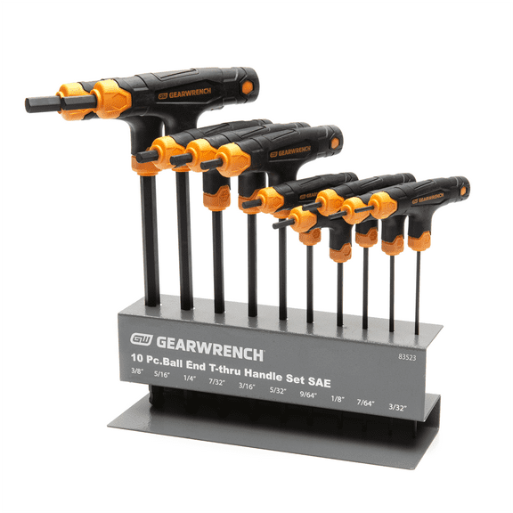 GearWrench 10PC SAE T HANDLE BALL END HEX KEY SET