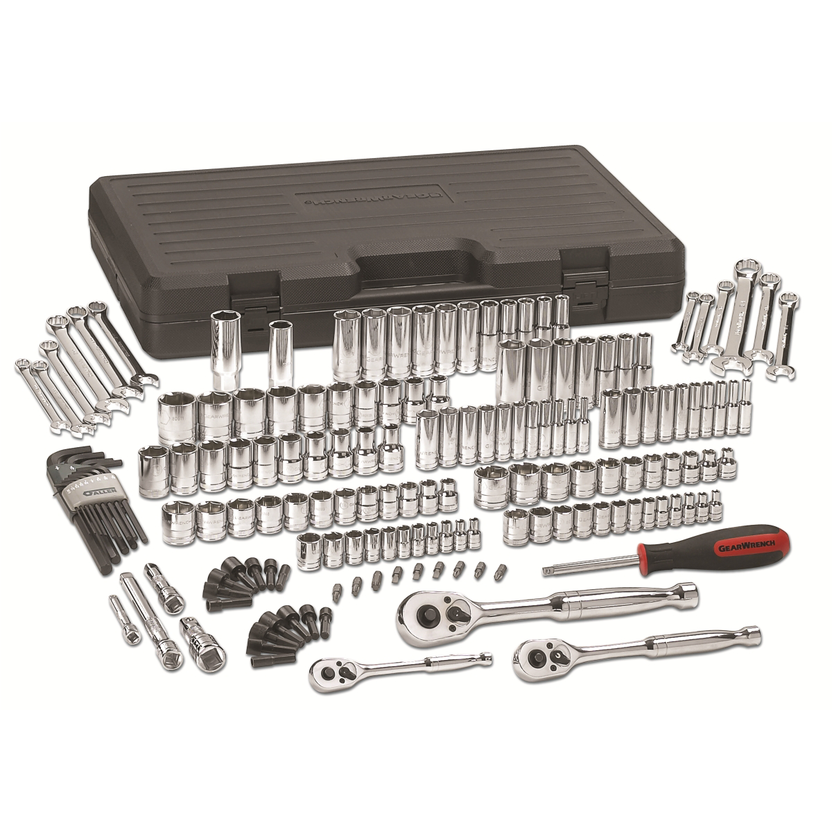 GearWrench 165 PC 1/4" 3/8" & 1/2" DR MECHANICS TOOLS SET - image 1 of 6