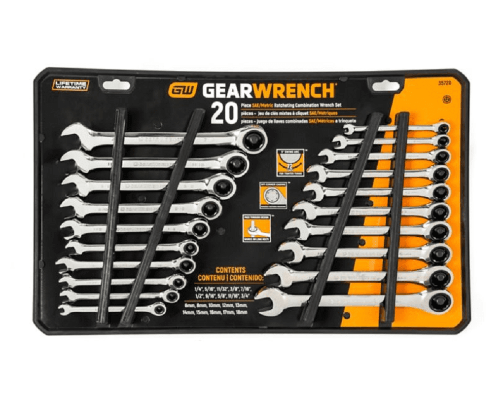GearWrench 35720 20 pcs Ratcheting Wrench Set