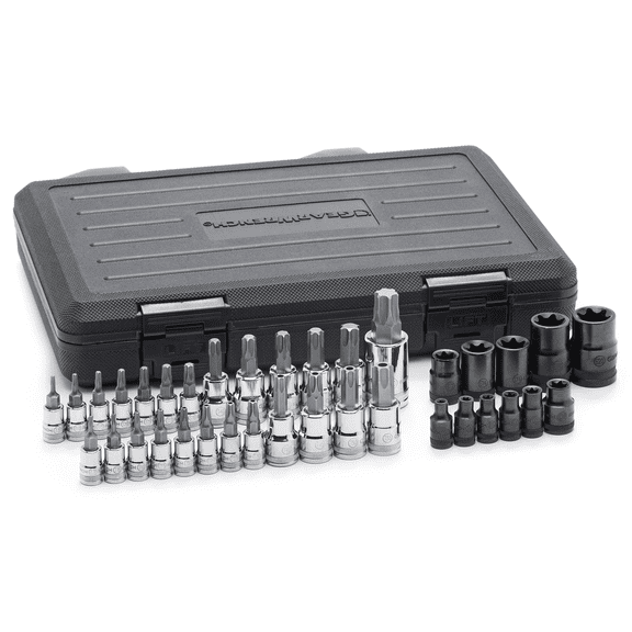 GearWrench 80728 36 Piece 1/4", 3/8", & 1/2" Drive Torx Bit Socket Set