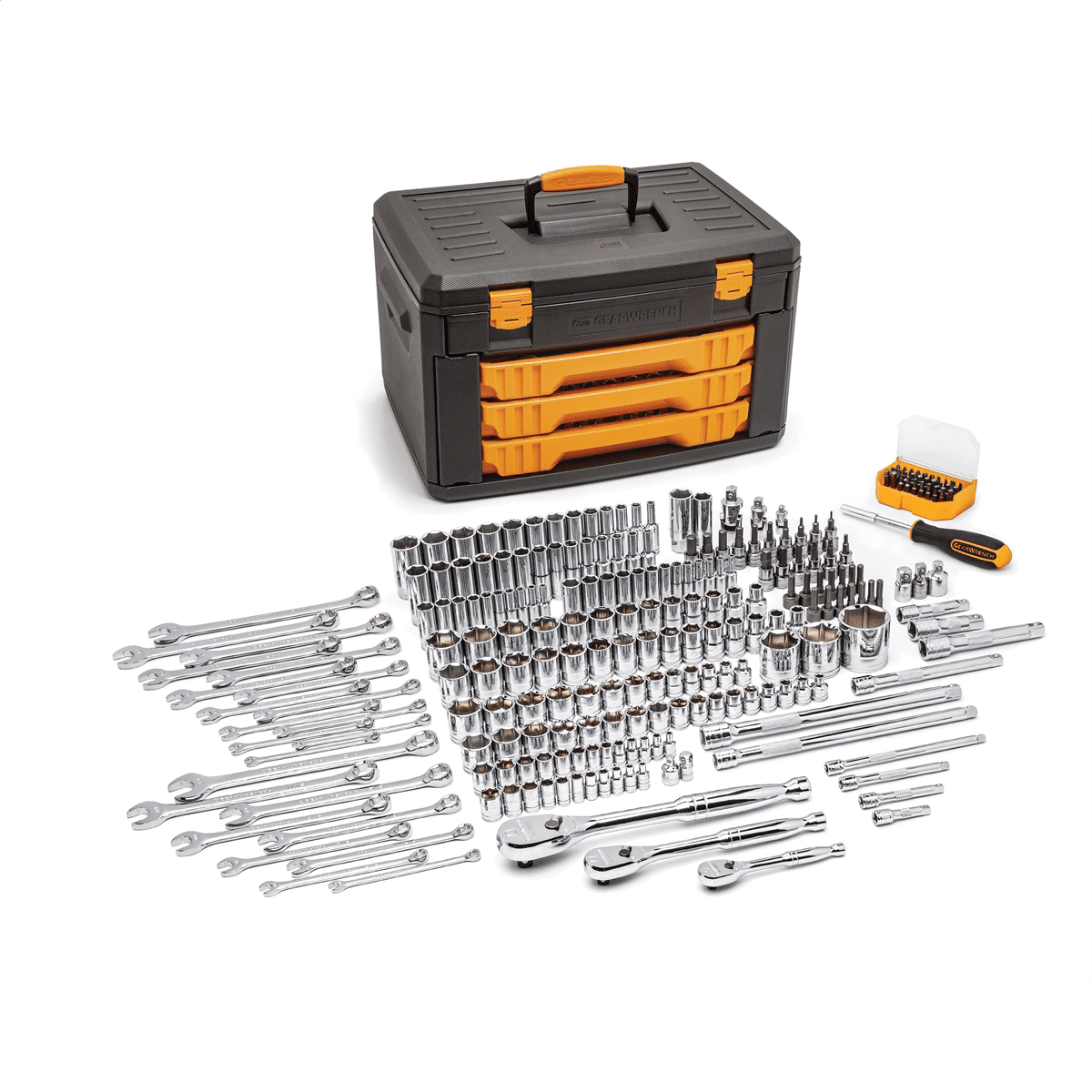 GearWrench 243-Piece Heavy Duty Automotive Kit, 6 Point Mechanics Tool ...