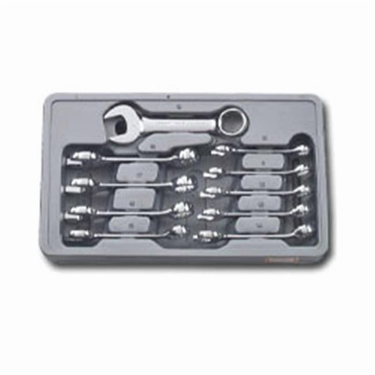GearWrench 81904 10 Piece Metric Stubby Combination Wrench Set