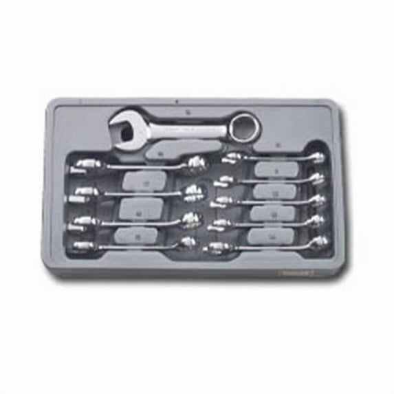 GearWrench 81904 10 Piece Metric Stubby Combination Wrench Set