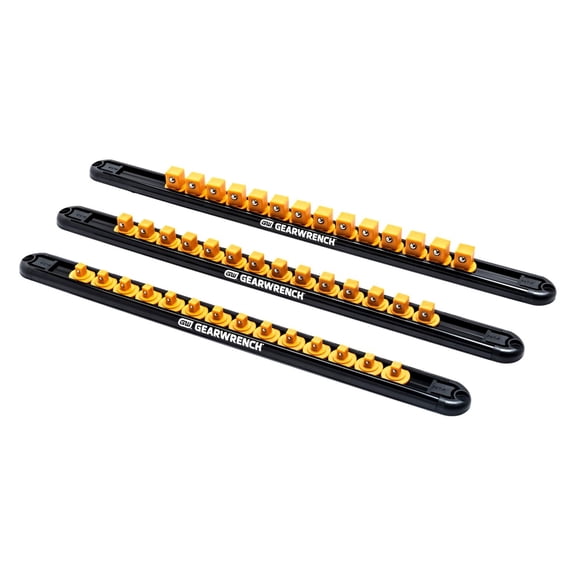 GearWrench 83126 - 1/4" Drive Magnetic Socket Rail with 14 Clips
