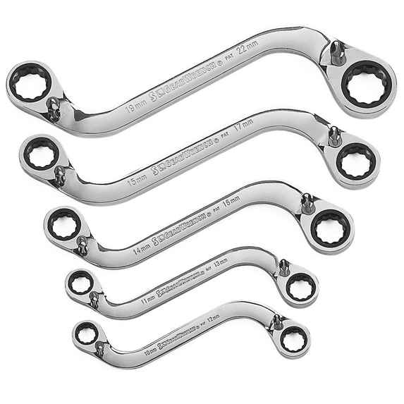 GearWrench 85299 5pc S Shape Double Box Ratcheting Wrench Set - Metric