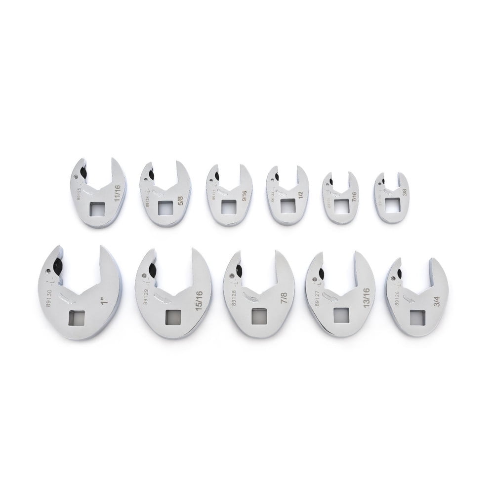 GearWrench 89118 11 Piece Sae Ratcheting Crowfoot Wrench Set