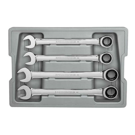 GearWrench 9413 4-Piece Metric Jumbo Combination Ratcheting Wrench Set
