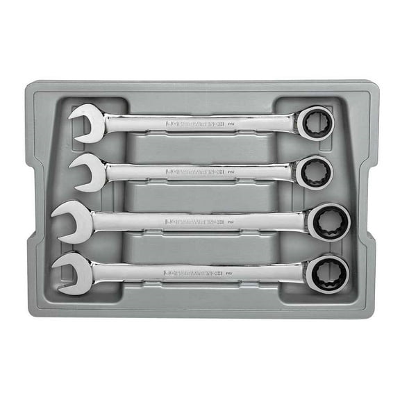 GearWrench 9413 4-Piece Metric Jumbo Combination Ratcheting Wrench Set