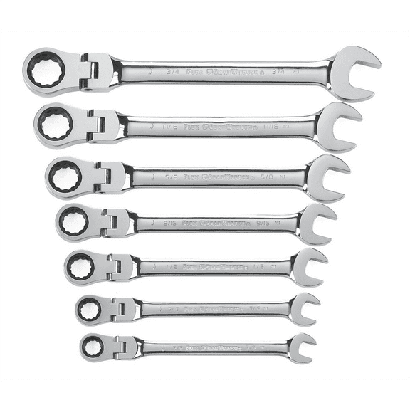 GearWrench 9700 7 Piece SAE Flex Head Combination GearWrench Set