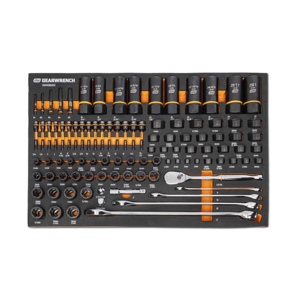 GearWrench 97pc 1/4 3/8 1/2 Drive Bolt Biter Mechanics Tool Set in Storage Tray