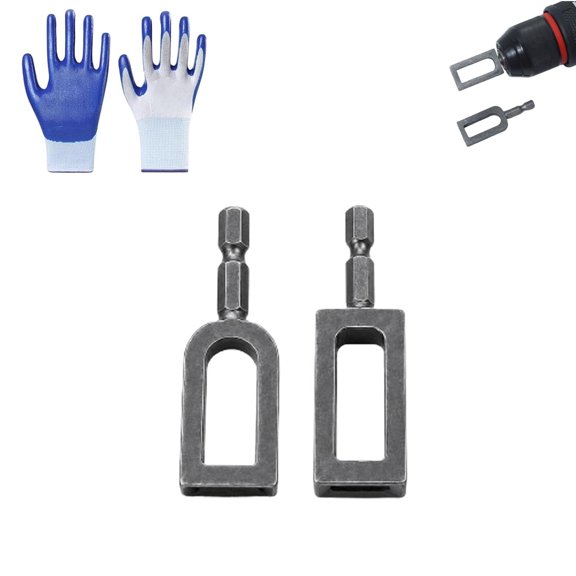 Geared Wire Twister, Wire Twister Tool for Drill, Heavy Duty Alloy Steel WireTwisting Tool with 1/4" Hex Shank, Professional Fencing & Rebar Tying Construction Tools, Includes 2 Sizes