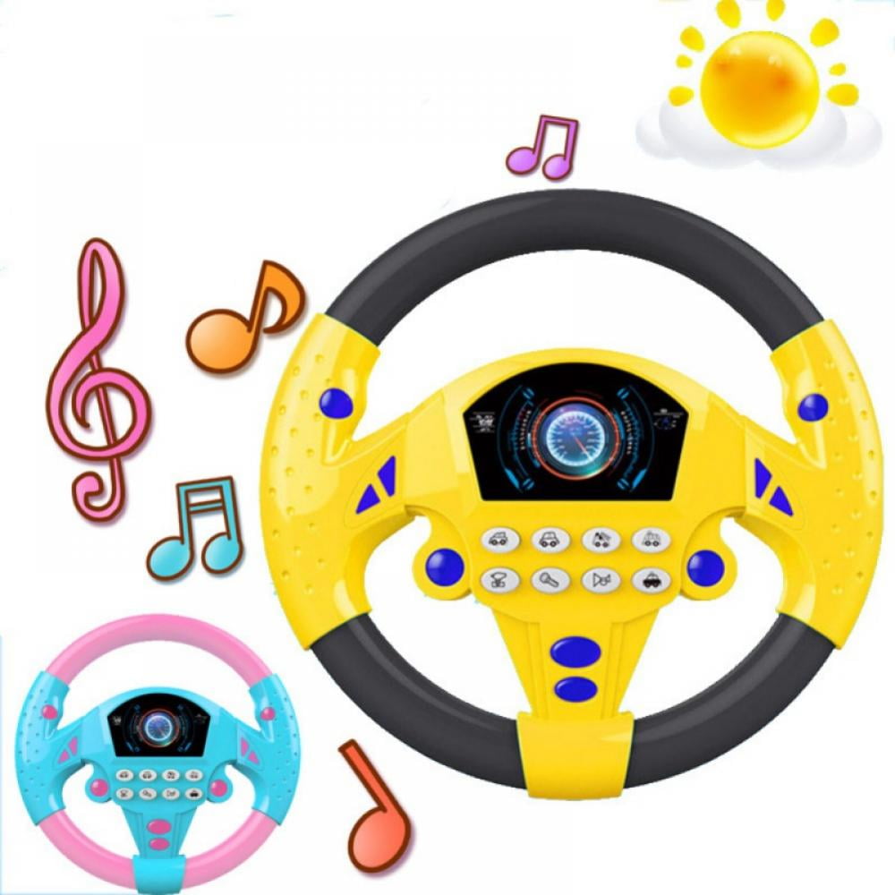 Geared to steer interactive driving wheel portable pretend play toy