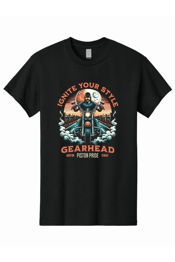 Gearhead Austin Piston Pride Motorcycle Rider Mechanic Garage Club Unisex T-Shirt, S-5XL