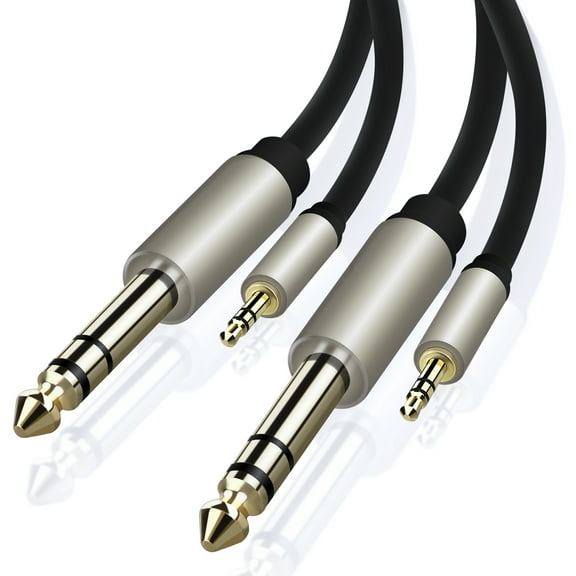 Gearit (2-Pack) 1/4 to 1/8 inch (6.35mm Male TRS Mono to 3.5mm Male Cable) 15 Feet