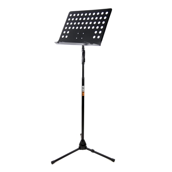 Gearlux Heavy-Duty Vented Die-Cast Sheet Music Stand with Hydraulic Grip Height Adjustment up to 71 Inches and Triple Layer Anti-Rust Coating