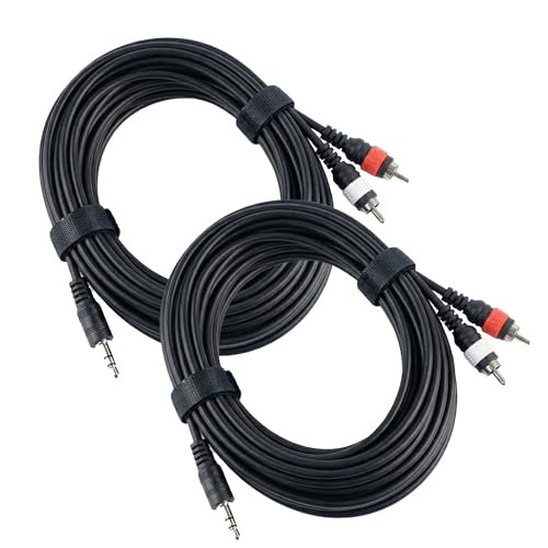 Gearlux TRS-to-Dual-RCA Stereo Breakout Cable, 10 Feet - 2 Pack